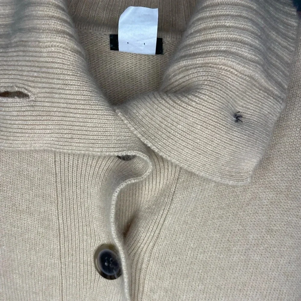 J Crew Beige Button Up Wool Blend Cardigan Women’s Size Large Bohemian Preppy
